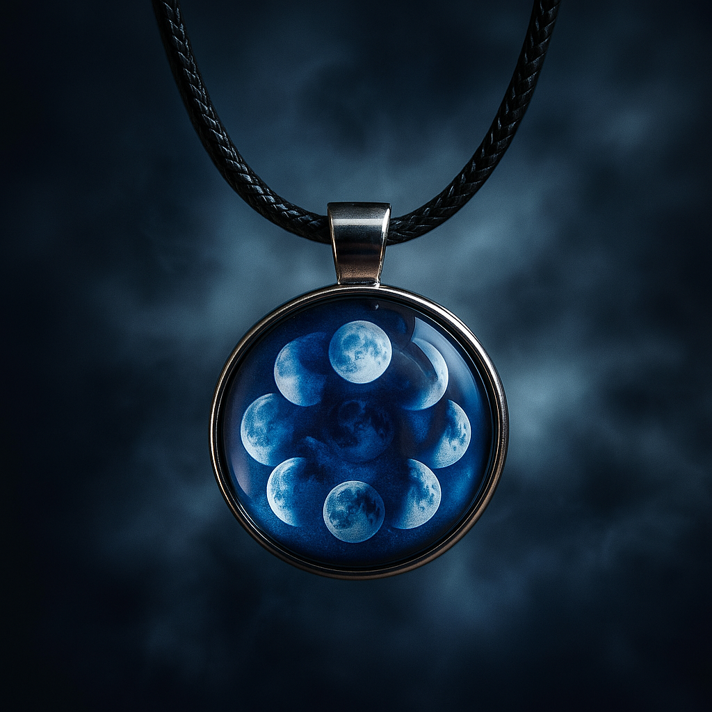 Wicca Ketten mit 7 mystischen Motiven – Pentagramm, Dreifachmond, Lebensbaum, Sonne & Mond, Kristallkugel, Vollmondphasen & Yule – Spiritueller Schmuck für Hexen & Esoterik