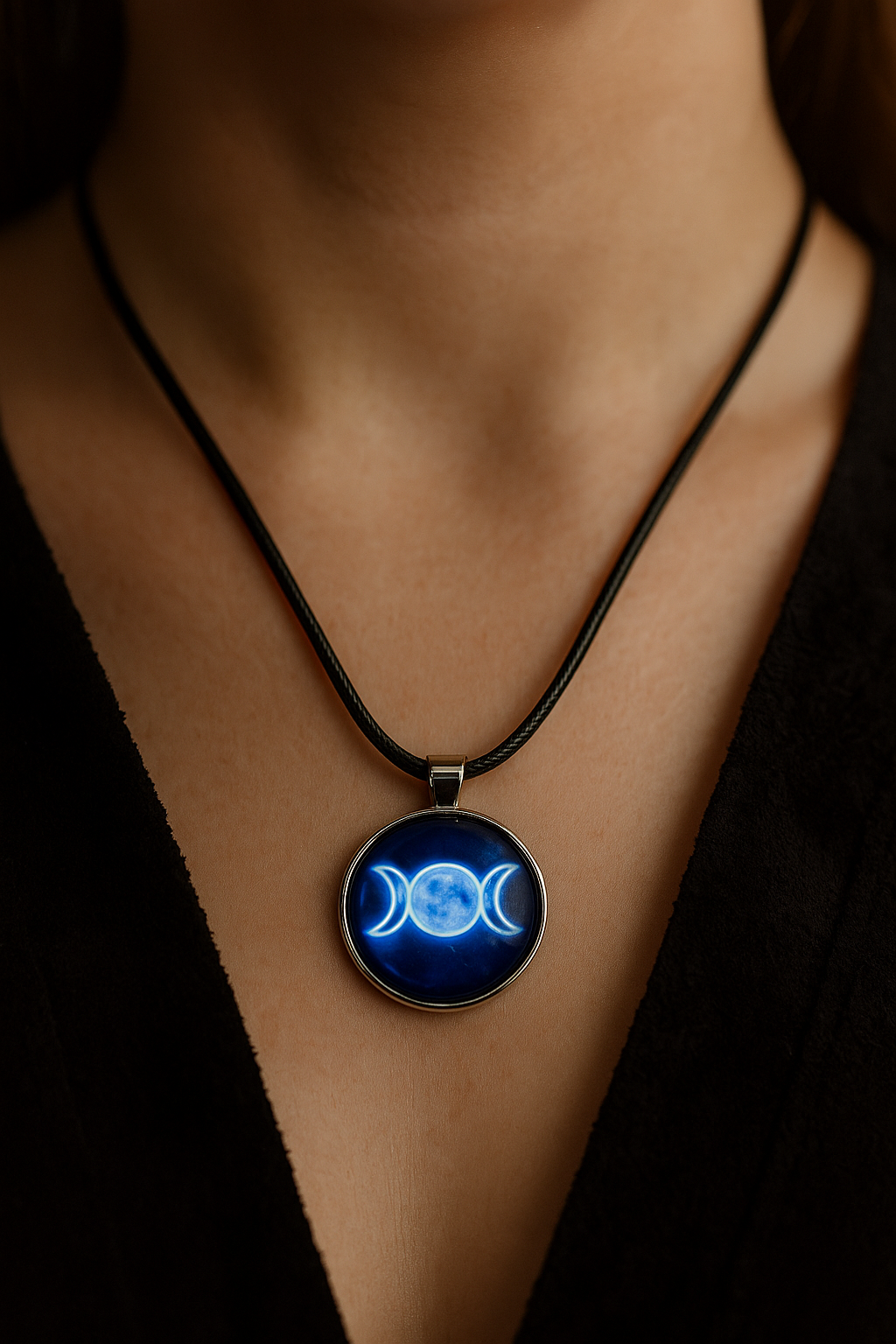 Wicca Ketten mit 7 mystischen Motiven – Pentagramm, Dreifachmond, Lebensbaum, Sonne & Mond, Kristallkugel, Vollmondphasen & Yule – Spiritueller Schmuck für Hexen & Esoterik