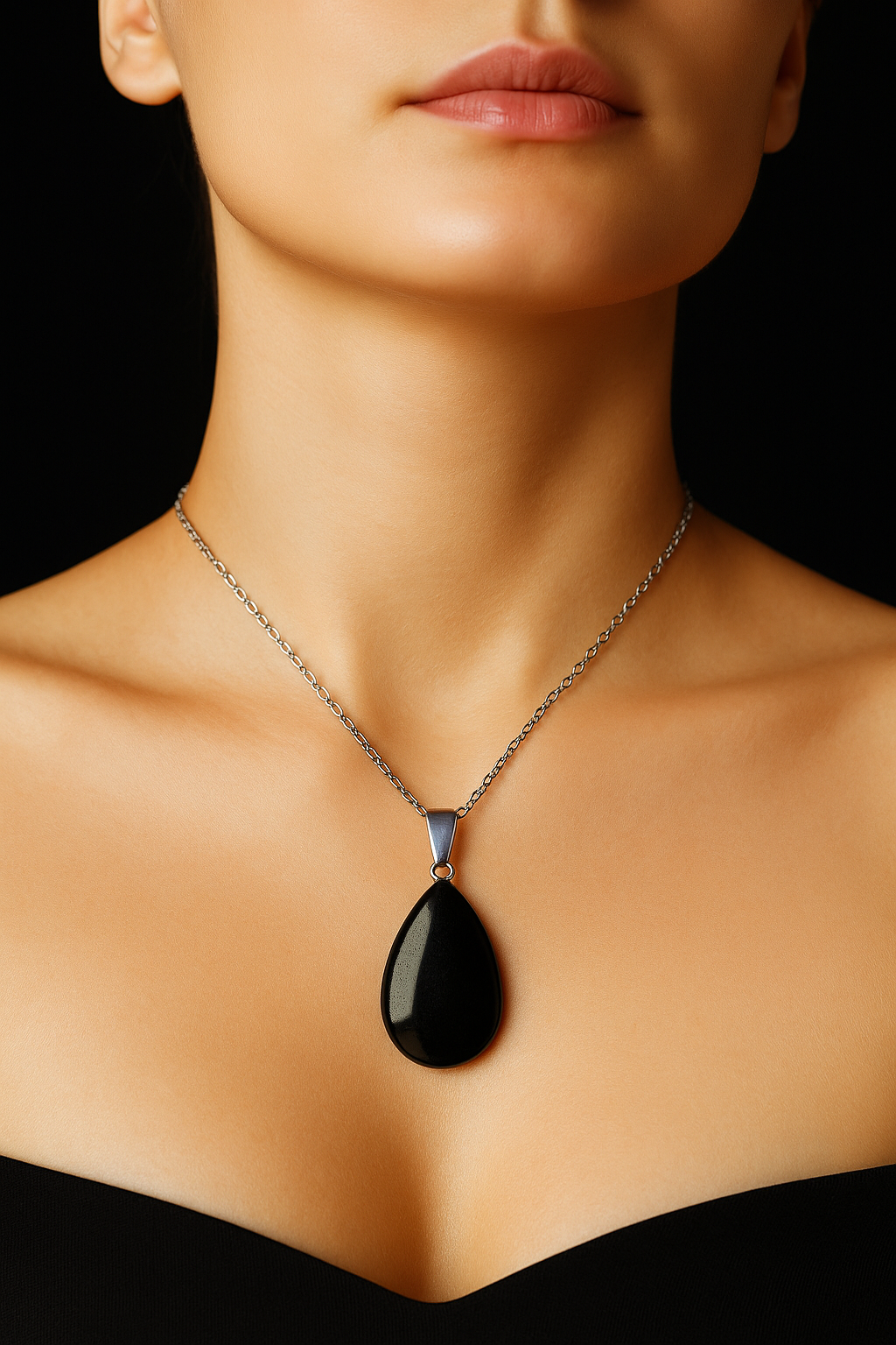 Obsidian Tropfen Anhänger