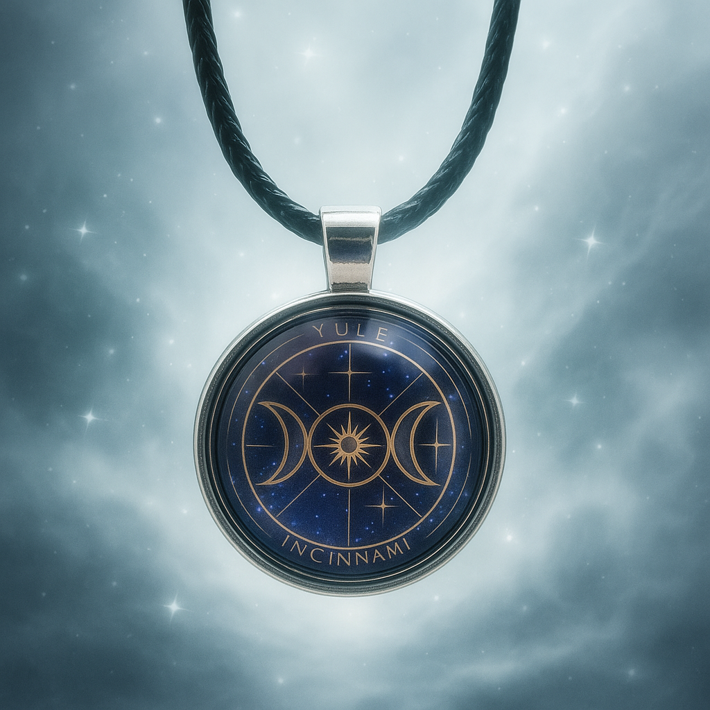 Wicca Ketten mit 7 mystischen Motiven – Pentagramm, Dreifachmond, Lebensbaum, Sonne & Mond, Kristallkugel, Vollmondphasen & Yule – Spiritueller Schmuck für Hexen & Esoterik