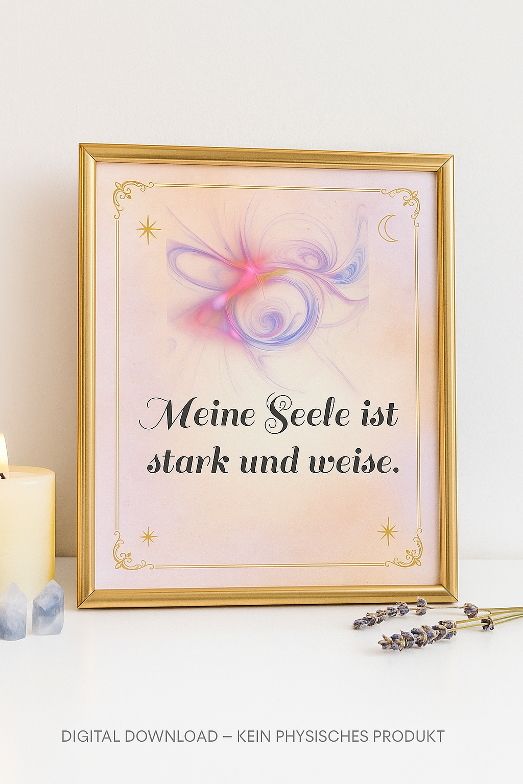 Affirmationskarten Set 25 Karten Innere Stärke Digital Download Magische Motive Selbstliebe Achtsamkeit Printable