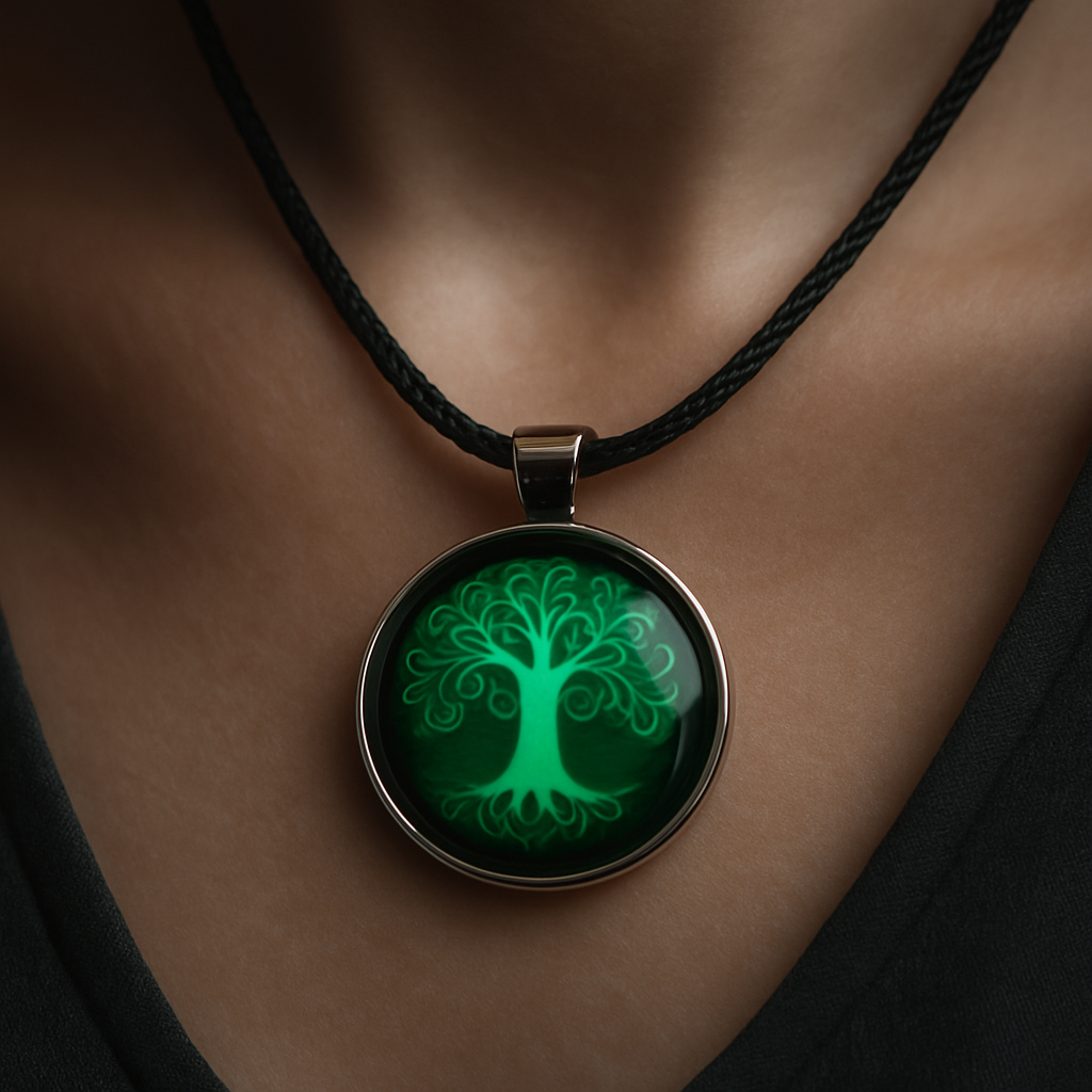Wicca Ketten mit 7 mystischen Motiven – Pentagramm, Dreifachmond, Lebensbaum, Sonne & Mond, Kristallkugel, Vollmondphasen & Yule – Spiritueller Schmuck für Hexen & Esoterik